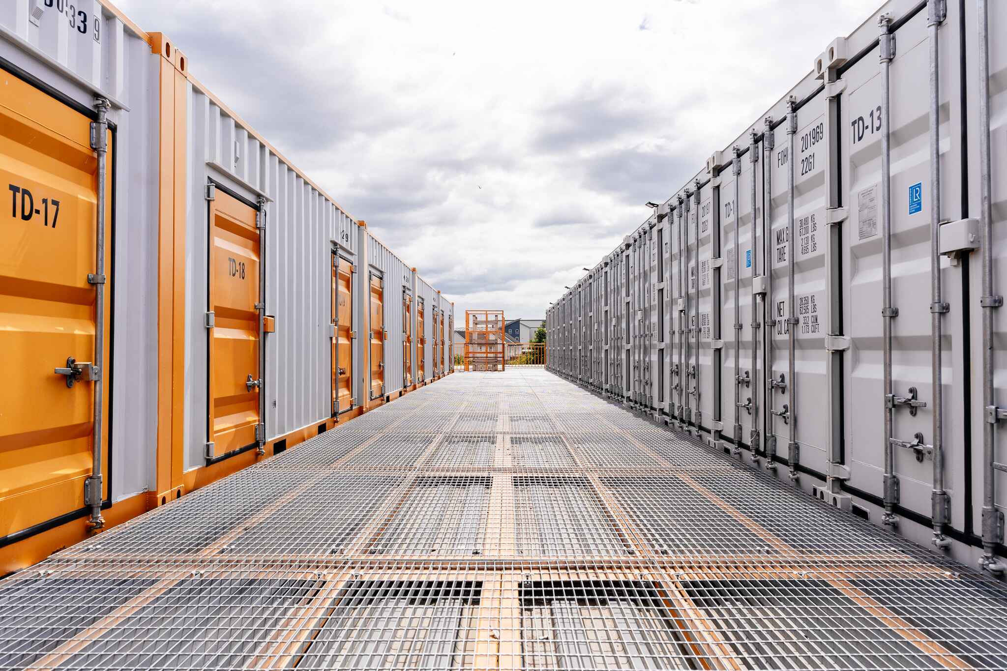 Container rows at a Vaulta site, Jessie Street, Glasgow